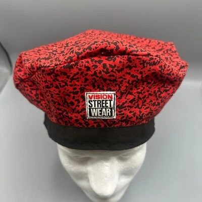 VTG 80s VISION STREET WEAR Beret Hat Original Skateboard Cap GATOR RARE Red - Image 1 of 4