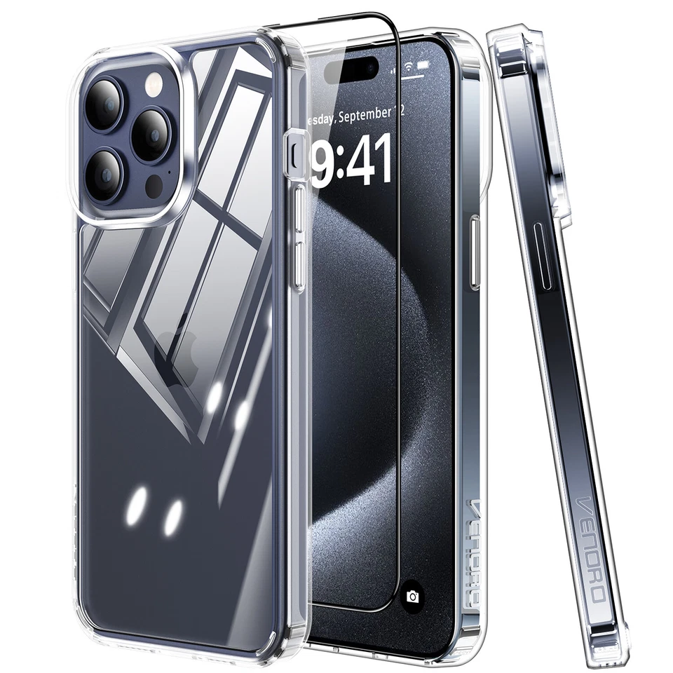 Funda/Protector de Pantalla Transparente para Apple iPhone 15 14 13 11 Pro Max 8 7 SE 2/3 2022 Foto 1 de 1