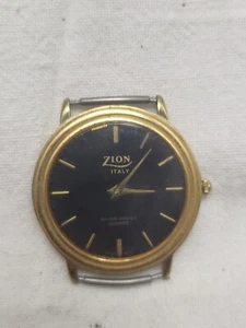 Zion Italy 18k Gold Plated Mens Watch face - Picture 1 of 7