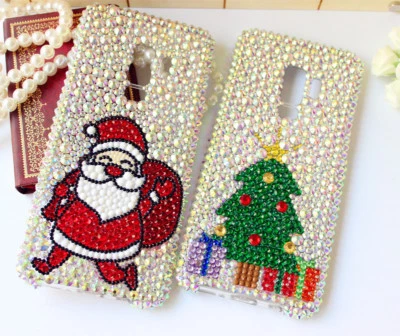  定制圣诞树礼物圣诞老人闪亮手机壳适用于各种手机 — 第 1/4 张图片