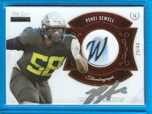 PENEI SEWELL 2021 Wild Card Matte WHITE ThumbaGraph RC Auto Autograph SP #29/40 - Picture 1 of 1