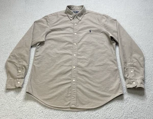 Ralph Lauren Classic Fit Cotton Twill Button Down Shirt Mens L Gray Long Sleeve - Picture 1 of 23