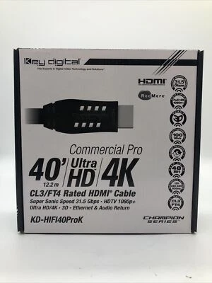 Key Digital kd-HIFI40Pr 40ft 4K HDMI Cable - NEW!!! - Image 1 of 4