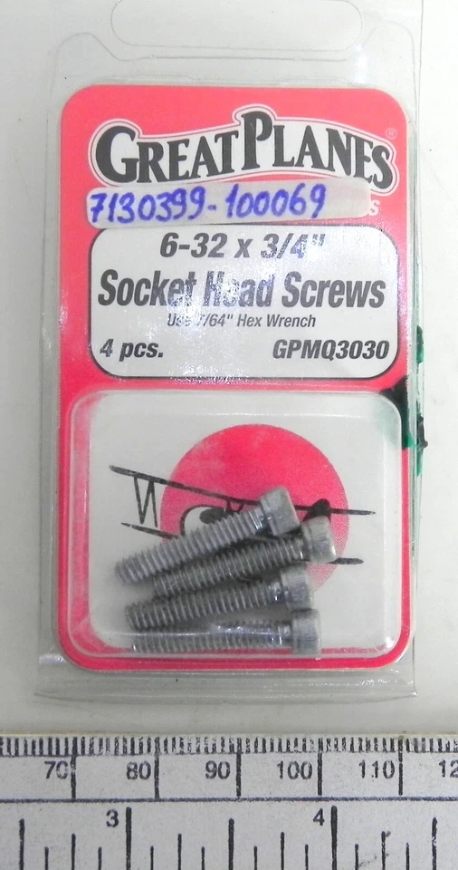 Vis à tête creuse 6-32 x 3/4" - GREAT PLANES GPMQ 3030 - paquet de 4 - Photo 1/3