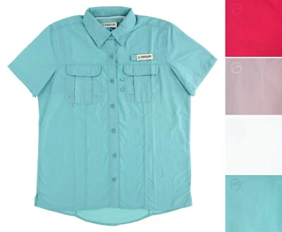 Camisa para mujer Magellan Outdoors Laguna Madre Fish Gear, abotonada, manga corta Foto 1 de 4
