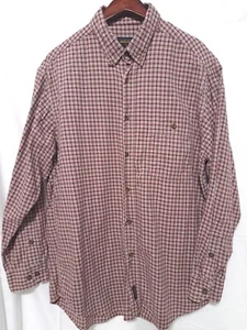 Camisa Woolrich para Hombre a Cuadros a Botones Rojo Profundo Mini Cheque 100% Algodón Grande - Imagen 1 de 6