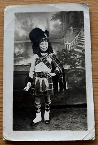 1930's Photograph of a boy in Scottish National Dress Costume Tartan Kilt 1935 - Picture 1 of 6