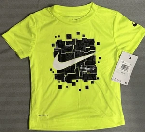 Nike Toddler Boys Dri-Fit T-Shirt In Volt Size 2T New - Picture 1 of 4