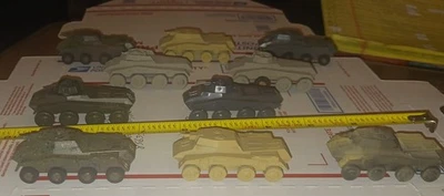 (G-12) 4 Roco & 6 Unknown German 8 Wheel Armoured Cars Painted Played. Sold Asis - Image 1 of 4