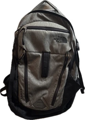 The North Face Surge Backpack Padded Laptop Black Gray Work Hiking School EUC - Image 1 of 4