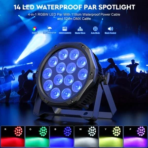 14LED Par Lights Outdoor Waterproof RGBW Stage Light 210W Wash Par Can Lights - Picture 1 of 18