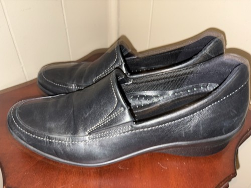 Mocassini slip on donna ECCO in pelle nera taglia 40 9 9 5