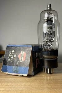 Mullard EL38 Pentode Valve Tube Boxed Tests Good Made in England Hm1 B7D - Bild 1 von 3