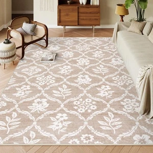Washable 8x10 Area Rugs for Living Room, Non-Slip Soft Floral Dining Room Rug... - Picture 1 of 8