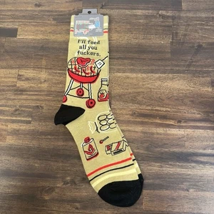 Blue Q lustige Neuheit Crew-Socken für Herren I'll feed all you F**ckers (Größe 7-12) - Bild 1 von 7
