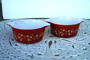 Juego de cazuela/platos vintage de flores de arrastre - Lote de 2 - Imagen 1 de 2