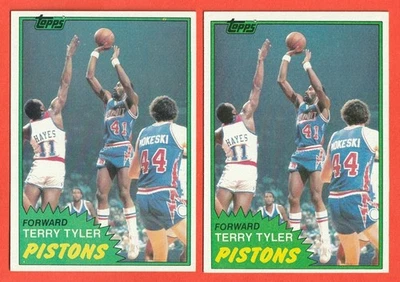 TERRY TYLER - (2)  1981-82 Topps  #MW84   *Detroit Pistons*   SHARP! - Image 1 of 2