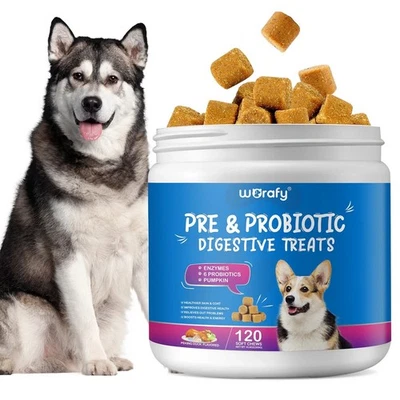 Probiotics for Dogs Digestive Enzymes for Good Health Itchy Skin 120 Chews - Image 1 of 4