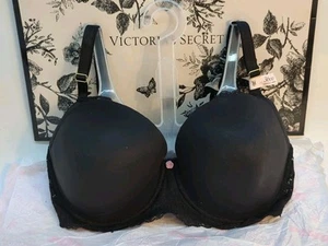 Victoria Secret Smooth & Lace Lightly Lined Demi Bra 36DD Black (60139) - Picture 1 of 9