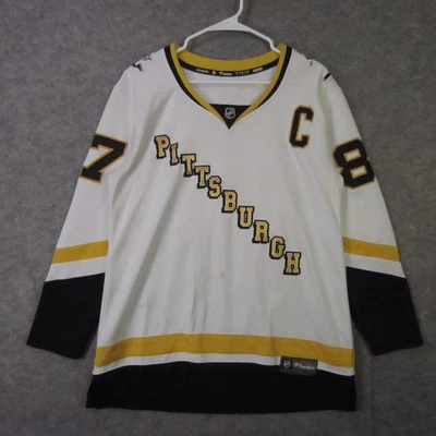 Camiseta deportiva para mujer Pittsburgh Penguins grande blanca NHL hockey Sidney Crosby 87 Foto 1 de 4