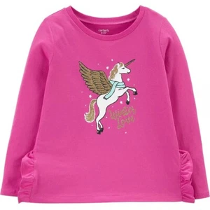 Carter Girls' Pegasus Glitter Long Sleeve Pink T-Shirt Size 12 Girls NWT - Picture 1 of 1