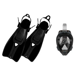 Ocean Reef Aria QR+ Full Face Snorkeling Mask with Duo II Travel Fins - Picture 1 of 10