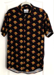 Tough Apparel Men's Pizza Planet Hawaiian Shirt L Slim Fit Stretch Wrinkle Free - Picture 1 of 4