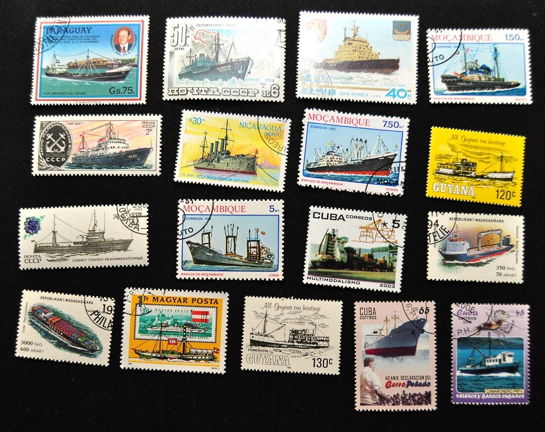 Prophila Collection – 200 Francobolli Diversi Con Navi E Barche, Misti, Francobolli Originali Per Collezionisti