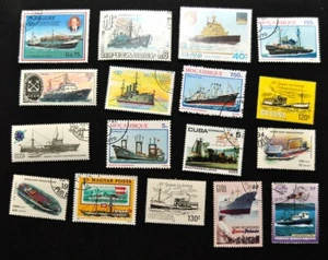 Lotto 17 Francobolli dal Mondo tematici Navi barche mercantili - Foto 1 di 1