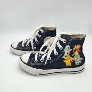 Size 11 Kids Youth Converse Pokemon Chuck Taylor All Star High Tops Blue - Rare! - Picture 1 of 9