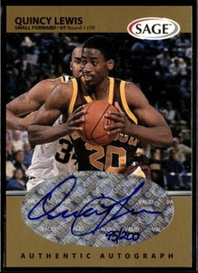 1999-00 SAGE Autographs Quincy Lewis /200 Minnesota Golden Gophers #A32