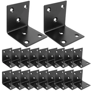 20 PZ Tutore Angolare 2 X 2 Pollici Acciaio Inox Staffa a L Resistente Nero Lar... - Foto 1 di 7