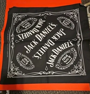 JACK DANIELS Old No. 7 Black 21" x 21" Bandana Handkerchief New - Picture 1 of 6