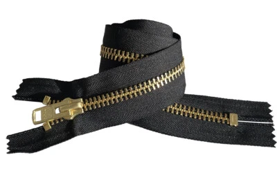 YKK #10 Large Brass Metal Closed-end Zippers Extra Heavy Color Black 7" - 36"  - Image 1 of 4