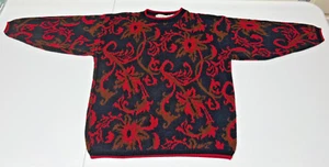 Vintage United States Sweaters Made in USA Size Medium M Women's Red and Black - Picture 1 of 9