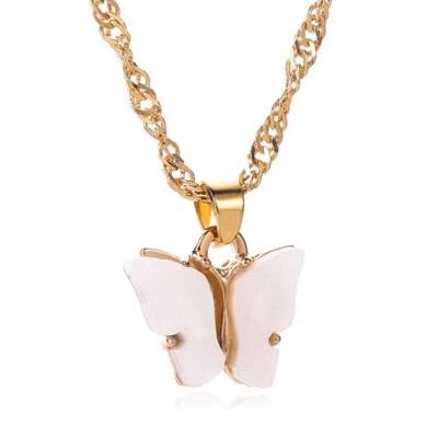 Different Colors Butterfly Necklace - Trendy Butterfly necklace GOLD tone - - Image 1 of 4
