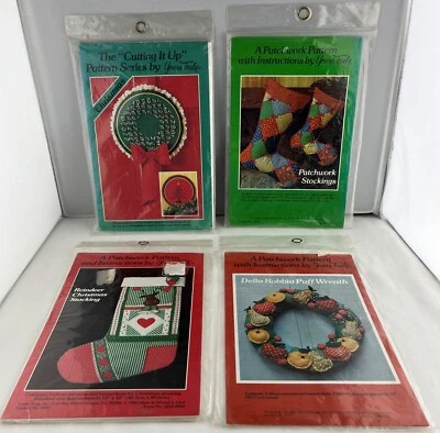 Yours Truly VTG Christmas Sewing Patterns Stockings Wreaths +More UC FF Lot of 4 - Image 1 of 4
