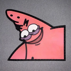 Evil Patrick Meme Funny PVC Morale Patch MISPRINTS - Picture 1 of 4