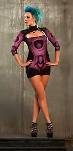 Vestido Vintage Lip Service Hyper Intelligence Cyber Goth Industrial Púrpura S - Imagen 1 de 2