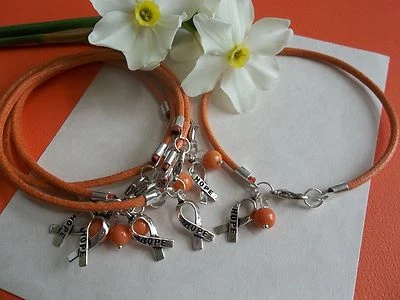 6 CT. LEUCEMIA - CÁNCER DE RIÑÓN - MS CONCIENCIA NARANJA 'ESPERANZA' ENCANTO PULSERAS Foto 1 de 4