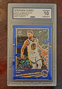 2020-2021 Donruss Optic #17 - Stephen Curry Blue Velocity Gem Mint 10 - Picture 1 of 2
