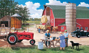 HAYMAKERS LUNCH by KEN ZYLLA - SunsOut 550 piece puzzle - NEW