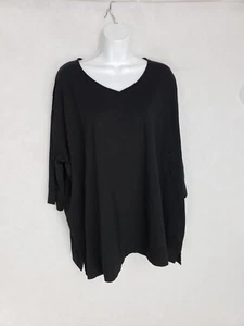NEU TEXTURES USA Damen Oversize Gr. 3 Schwarz Baumwolle Tunika Top Lagenlook - Bild 1 von 12