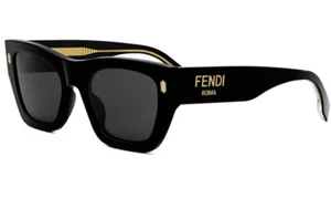 Fendi FE 40100I 01A Roma Black/Grey Square Women's Sunglasses - Picture 1 of 2