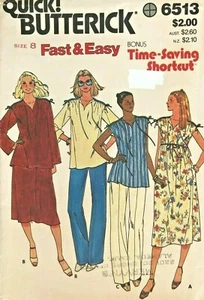 70er Jahre Vintage Butterick Misses Umstandskleid, Tunika, Hose Muster 6513 Größe 8 - Bild 1 von 2
