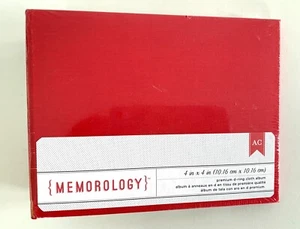 Memorology 4" x 4" RED Premium D-Ring Cloth Album w/ 10 Page Protectors - Picture 1 of 3
