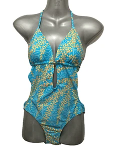 BNWT Ladies Sz 12 Mambo Brand Aqua Orange Padded Cup One Piece Bathers Swim Suit - Foto 1 di 3