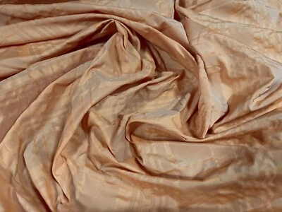 Seersucker Taffeta Woven Dress Fabric, Per Metre - Check Design - Peach - Image 1 of 3