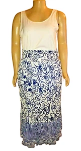 Lane Bryant  Maxi Skirt 18/20 Navy Blue White Boho Sequins - Picture 1 of 5