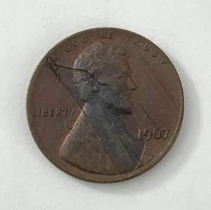 1967 P Major Die Crack Lincoln One Cent Error Coin - Picture 1 of 2